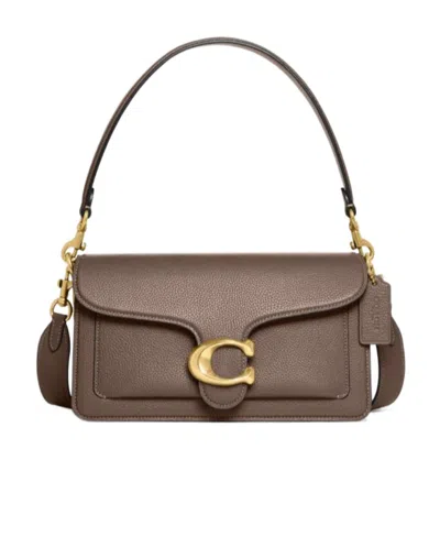 Coach Tabby Logo Plaque Shoulder Bag In Grey