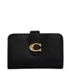 Coach Tabby Medium Leather Wallet In Black