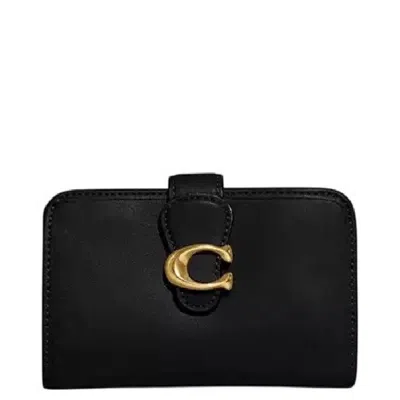 Coach Tabby Medium Leather Wallet In Black