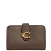 Coach Tabby Medium Leather Wallet In Brown