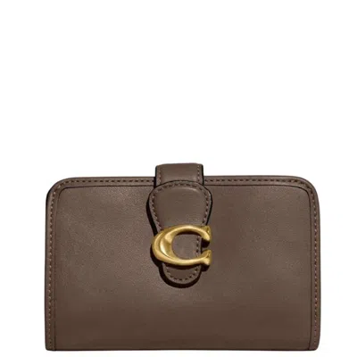 Coach Tabby Medium Leather Wallet In Brown