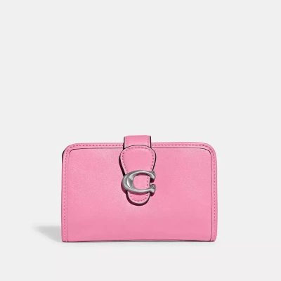 Coach Tabby Medium Wallet In Silver/vivid Pink