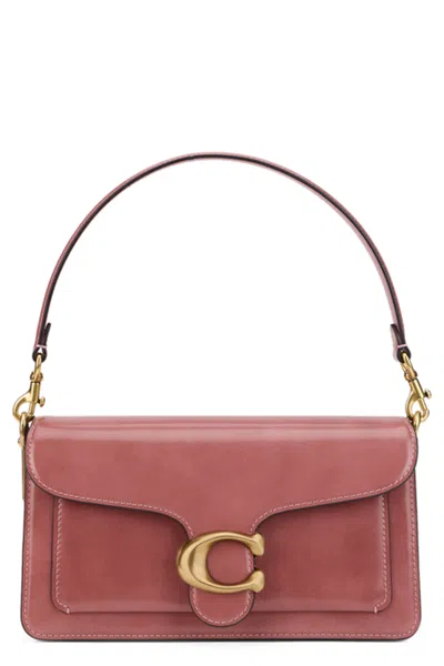 Coach Tabby Mini Leather Shoulder Handbag With Gold Buckle In Pink