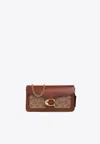 Coach Tabby Monogram Jacquard Chain Clutch In Tan