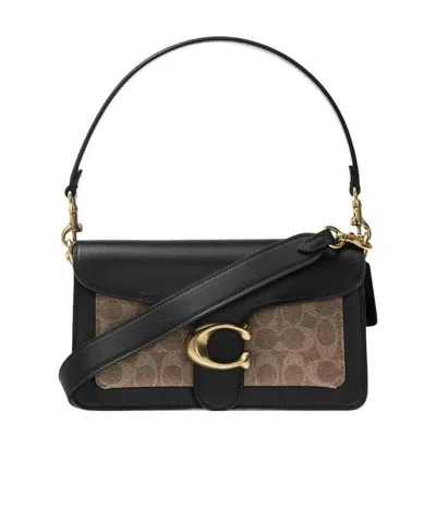 Coach Tabby Monogram-print Shoulder Bag In Black