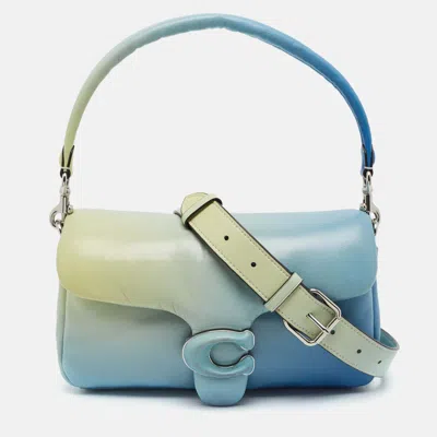 Pre-owned Coach Tabby Pillow 26 Ombre Blue Leather Shoulder Bag