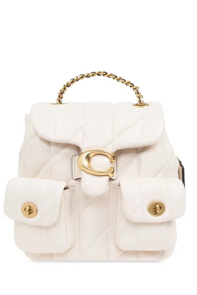 Coach Tabby Quilted Backpack In Beige