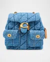 Coach Tabby Quilted Denim Backpack In Indigo