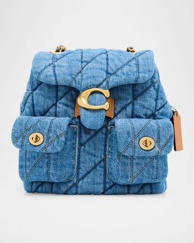 Coach Tabby Quilted Denim Backpack In Blue