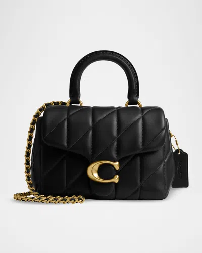 Coach Tabby Quilted Leather Top-handle Bag In Black