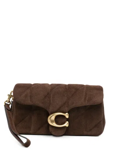Coach Tabby Quilted Suede Shoulder Bag In Brown