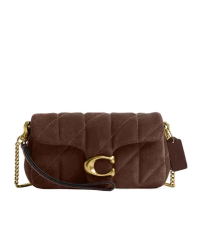 Coach Tabby Quilted Suede Shoulder Bag In Purple