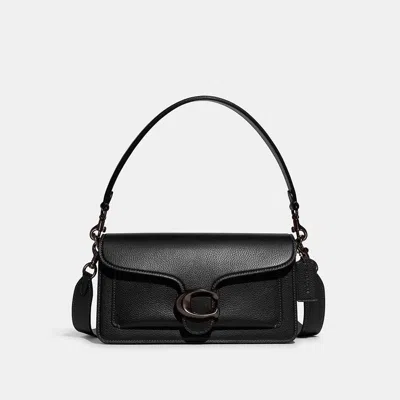 Coach Leather Tabby 26 Shoulder Bag In Pewter/black