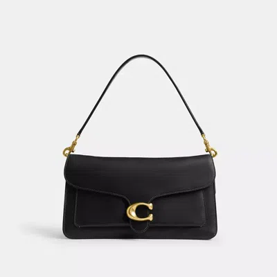 Coach Tabby 36 Leather Shoulder Bag In Black