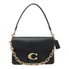 Coach Soft Grain Leather Shoulder Bag With Chain Detail