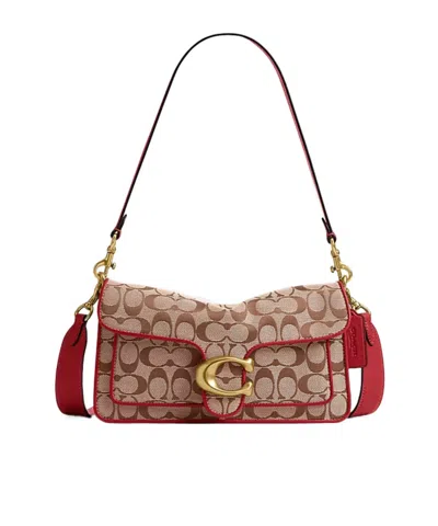 Coach Tabby Shoulder Bag 26 In Signature Jacquard In Red