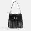 Coach Tabby Shoulder Bag 26 With Beading And Fringe In Black