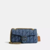 Coach Tabby 20 Quilted Denim Shoulder Bag In Brass/indigo