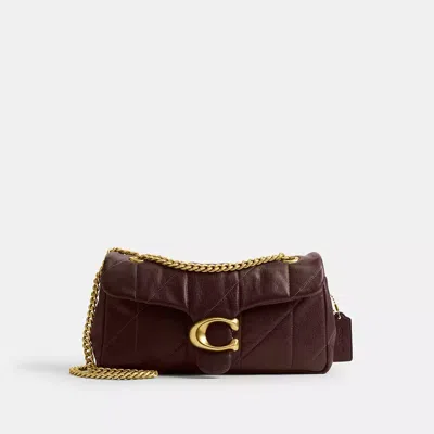 Coach Quilted Tabby Shoulder Bag 26 With Chain Handbags Bordeaux In Brown