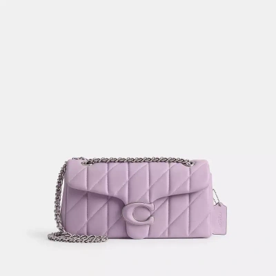 Coach Tabby Shoulder Bag 26 With Quilting In Silver/soft Purple