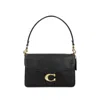 Coach Tabby Chain Leather Shoulder Bag In Black