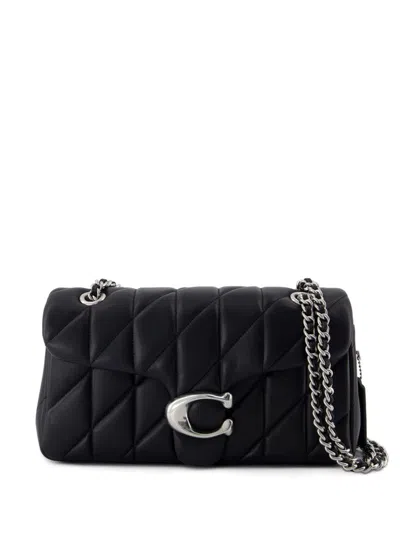 Coach Tabby 20 Logo Plaque Quilted Shoulder Bag In Lh/black
