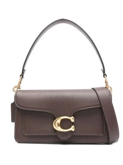 Coach Polished Pebble Leather Tabby Shoulder B In Brown