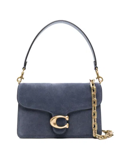 Coach Tabby Suede Leather Shoulder Bag In Blue