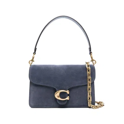 Coach Tabby Suede Leather Shoulder Bag In Blue