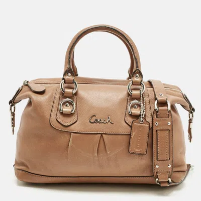 Coach Tan Leather Ashley Satchel In Multi