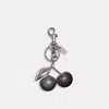 Coach Signature Cherry Bag Charm In Grey