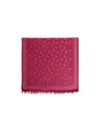Coach Monogram Frayed Scarf In Pink