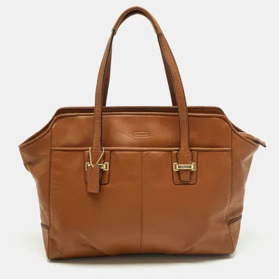 Coach Taylor Alexis Brown Leather Carryall Tote