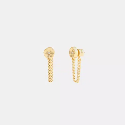 Coach Tea Rose Chain Earrings