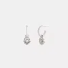 Coach Tea Rose Charm Hoop Earrings In Silver