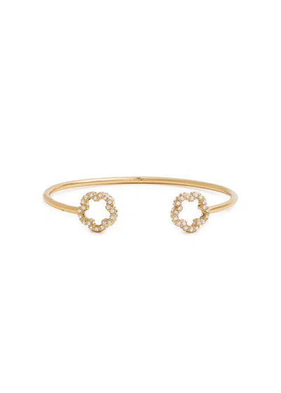 Coach Tea Rose Crystal-embellished Cuff In Gold