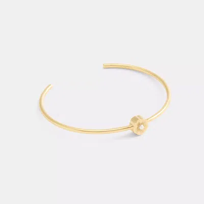 Coach Tea Rose Cuff Bracelet In Yellow