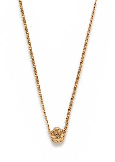 Coach Tea Rose Necklace In Gold