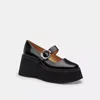 Coach Tea Rose Platform Mary Jane In Black