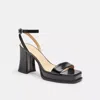Coach Flower Buckle Platform Sandals In Multi