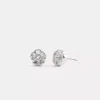 Coach Tea Rose Stud Earrings In Silver