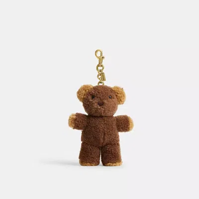 Coach Teddy Bear Plushie Bag Charm In Shearling