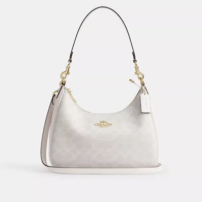 Coach Teri Hobo Bag In Signature Canvas In White