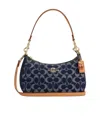 Coach Teri's Iconic Denim Shoulder Bag In Black