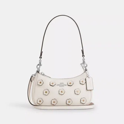 Coach Teri Mini Crossbody Bag With Floral Applique In White