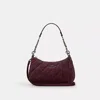 Coach Teri Shoulder Bag In Organic Cotton With Quilting In Red
