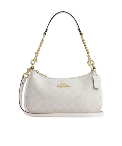 Coach Teri Shoulder Bag In Signature Canvas In Gray