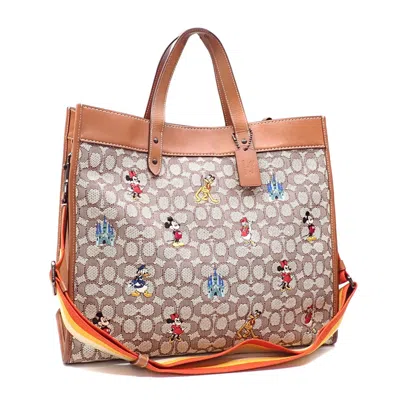 Pre-owned Coach Textile Leather Tote Bag ()