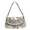 COACH COACH TEXTURED LEATHER FRAME FOLD OVER HOBO
