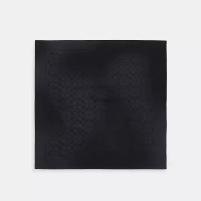 Coach Textured Signature Print Bandana In Black